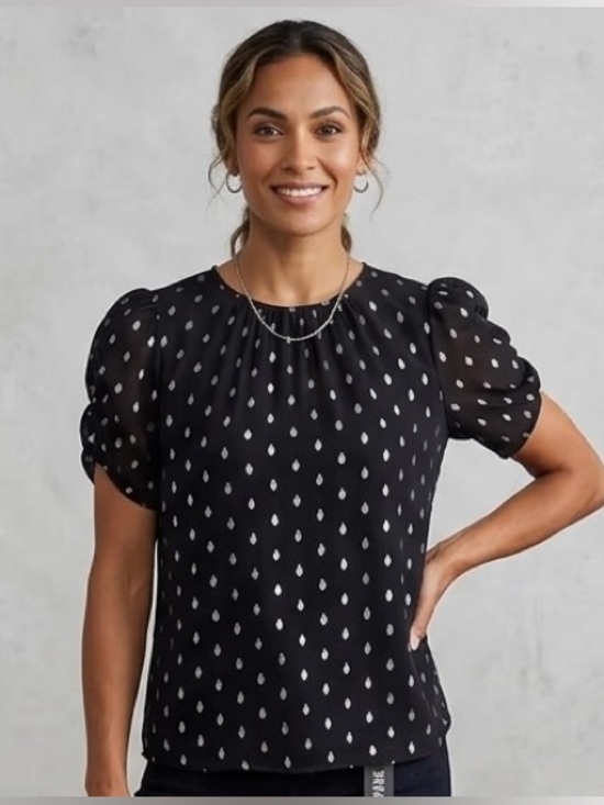28th & Park Tops - 28th and Park Women’s Black and Silver Blouse